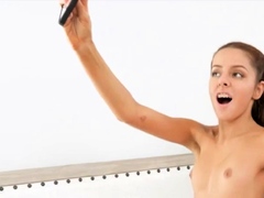 Brunette beauty gets her teenage pussy plowed